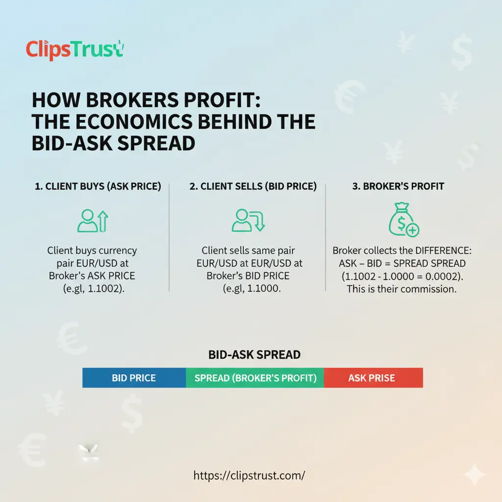 how brokers profit - the economic behind the bid ask spread